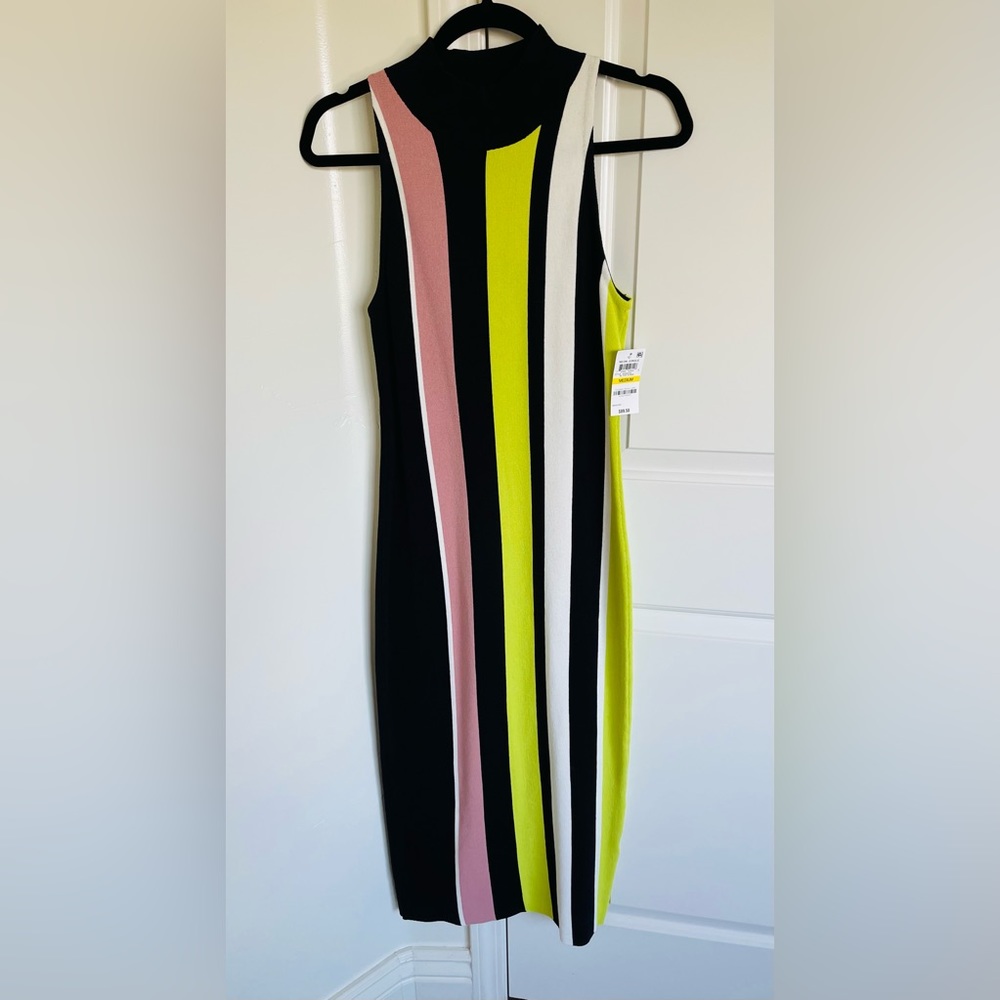 bar III Womens Stripe Sweater Dress Medium NWT